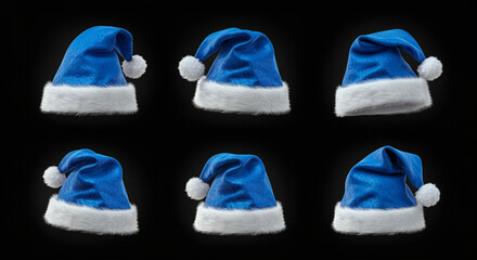 Santa hats with white fur trim perfect for Christmas party decorations and festive celebrations