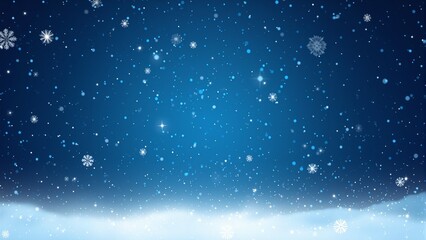 Fototapeta premium Tranquil snowflakes falling against deep blue sky perfect for holiday designs