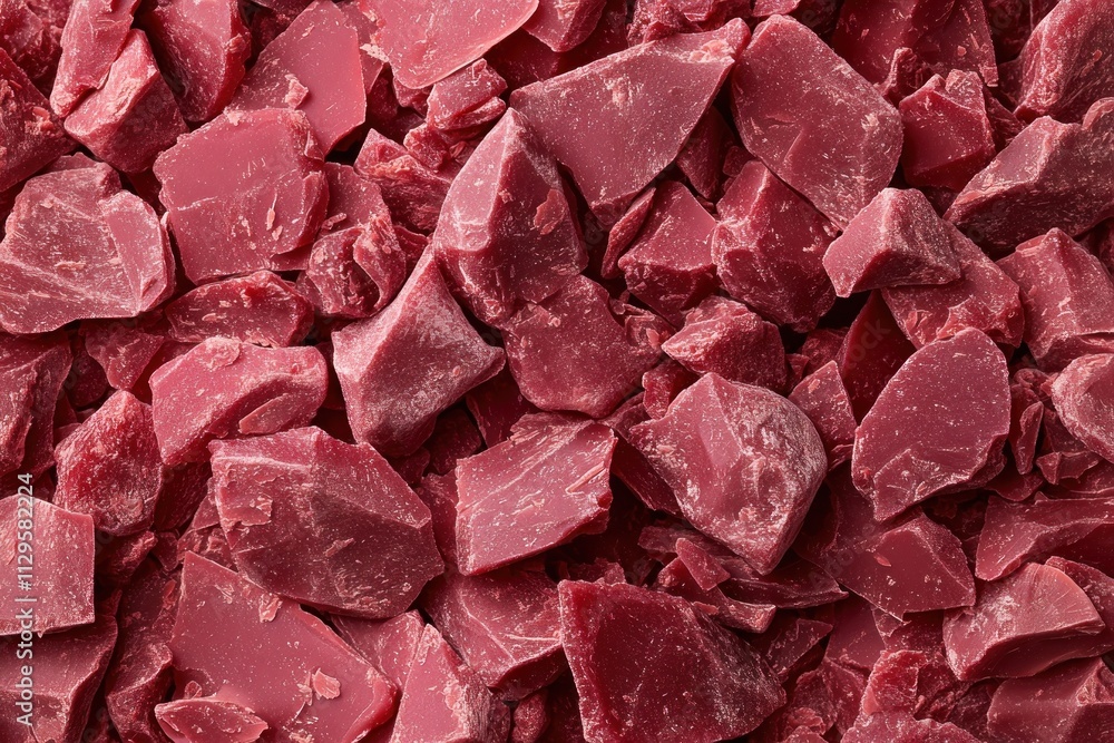 Poster close-up of ruby chocolate chunks.