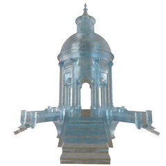 3D rendered frozen gazebo isolated on transparent background 