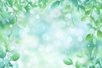 Fototapeta premium Beautiful Nature View with Green Leaves and Soft Blurred Background