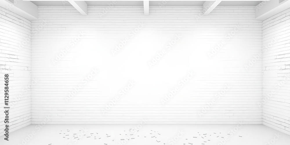 Poster white brick wall background with clean and modern appearance, suitable for adding text or graphics, 