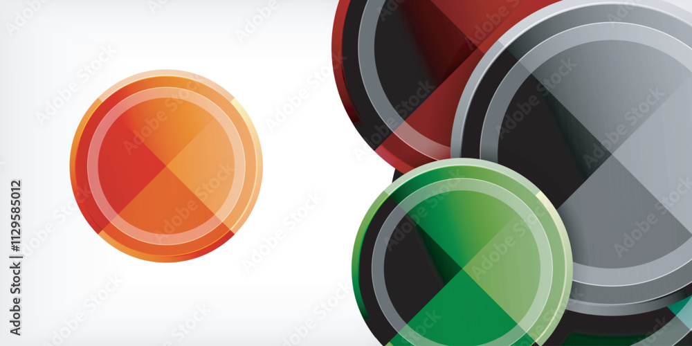 Poster geometric design abstract background - circles