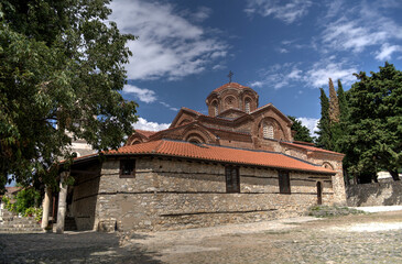 Church of Holy Mother of God Peribleptos, Saint Bogorodica Perivlepta, old town of Ohrid. Saints Constantine and Helen church ortodox. St Kliment, Macedonia.