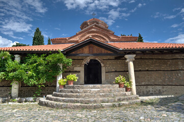 Church of Holy Mother of God Peribleptos, Saint Bogorodica Perivlepta, old town of Ohrid. Saints Constantine and Helen church ortodox. St Kliment, Macedonia.