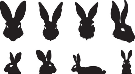 Minimalist Rabbit Silhouette Vector
