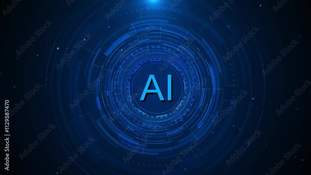 Poster ai artificial intelligence technology innovation, digital advancements. deep machine learning big da