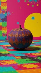 Fototapeta premium Abstract retro pixel art background with bright colors and unique design