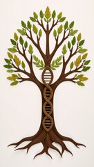 Fototapeta premium Illustration showcasing familial connections through an intricate family tree and DNA symbols representing both ancestry and heritage Concept Family Tree DNA Symbol