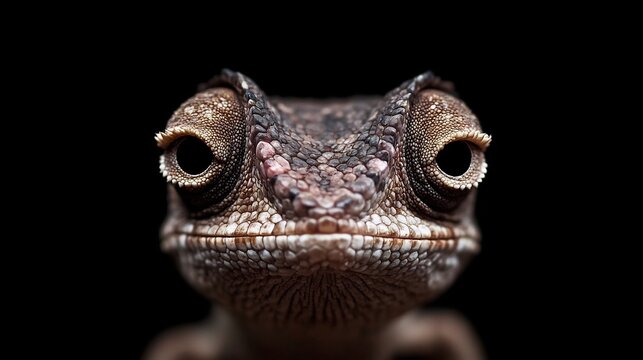 Close-up Portrait of a Charming Brookesia Micra Chameleon