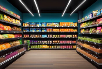 vibrant pet food display featuring fresh ingredients colorful packaging attractive arrangements optimal visual appeal, dogs, cats, pets, foods, freshness