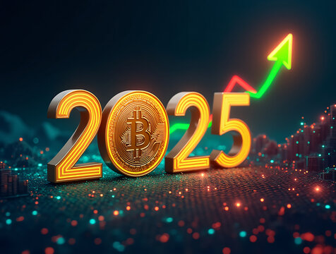 Digital financial chart with an upward trend on a technology and cryptocurrency background.