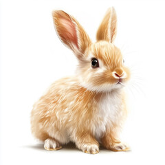 Fototapeta premium white rabbit isolated on white