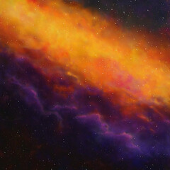 Naklejka premium Cosmic scene with a colorful nebula