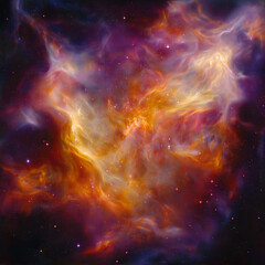 Fototapeta premium Cosmic scene with a colorful nebula