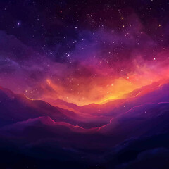 Fototapeta premium Cosmic scene with a colorful nebula