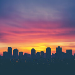 Obraz premium Urban skyline at sunrise