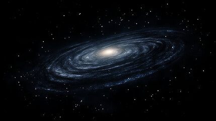 View of the cosmos with a detailed spiral galaxy at the center