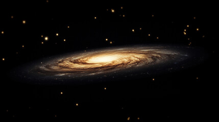 View of the cosmos with a detailed spiral galaxy at the center