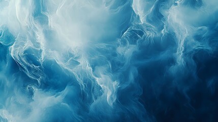 Obraz premium Abstract Blue Swirling Cloudscape Artistic Render
