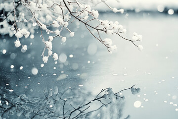 minimalist, photography, a minimalist winter scene with a snowcovered field and bare trees