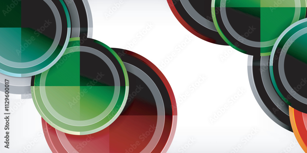 Poster geometric design abstract background - circles