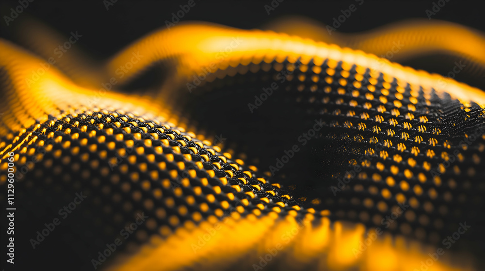 Poster abstract textured surface with golden highlights and dark background.