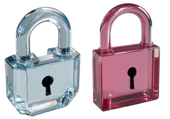 Isolated glass padlocks