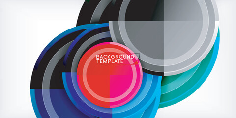 Obraz premium Minimal geometric abstract background. Circle triangle design