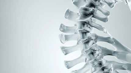 Close-Up of Transparent Clean Vertebrae for Medical Use