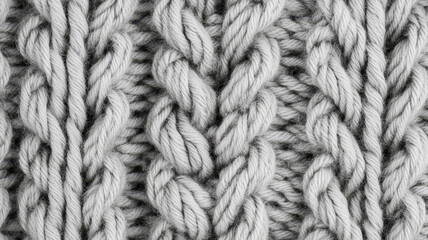 Grey wool knit fabric background texture. The texture of a knitted wool. Background. Pattern.
