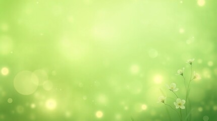 Fototapeta premium Soft floral bokeh background, serene mood, abstract photography, green tones with copy space 
