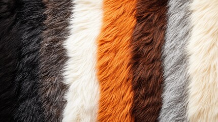 Assorted fur materials featuring unique textures and realistic designs, arranged to inspire textile crafting and creative applications.