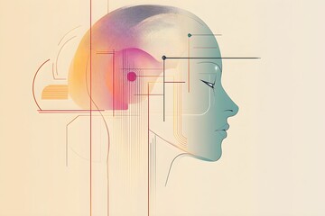 Obraz premium sztuczna inteligencja, AI, kreatywność cyfrowa, geometria, gradienty, piksele, innowacje, futurystyczne wzornictwo, cyfrowe połączenie, algorytmy, wizualizacja danych, generatywna sztuka, technologia 