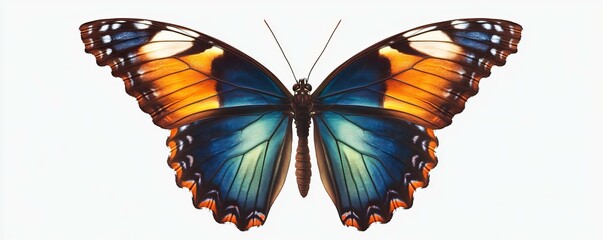 Delicate butterfly clipart colorful wings, symmetrical design, nature-inspired illustration with transparent background