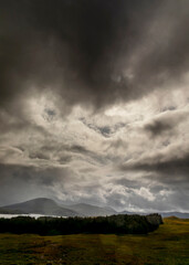 storm clouds over the mountains