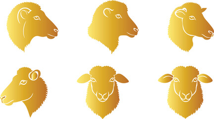 Golden Sheep Silhouette for Luxury Designs
