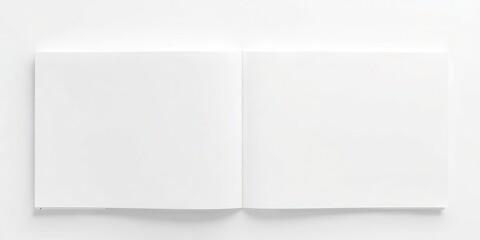 Fototapeta premium A realistic isolated book cover mockup with blank space for customization, featuring a shadow on a plain white background, cover, plain, simple