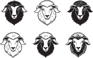 Farm Animal Silhouette: Sheep Vector Design
