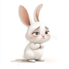 Obraz premium white rabbit isolated on white