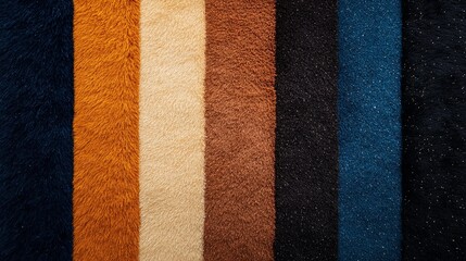 Fototapeta premium A selection of raw fur materials displayed to showcase their lifelike textures, animal prints, and suitability for design purposes.