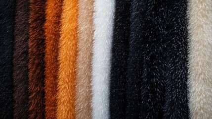 Fur swatches in various textures and designs, displayed to highlight their natural appeal and suitability for creative textile projects.