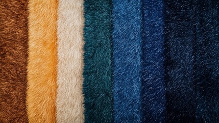 Fototapeta premium Fur swatches in various textures and designs, displayed to highlight their natural appeal and suitability for creative textile projects.