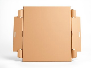 Corrugated packaging box mockup for pizza with die cut design, commercial, die cut, delivery