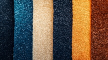 Fototapeta premium Fur swatches in various textures and designs, displayed to highlight their natural appeal and suitability for creative textile projects.