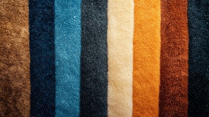 Fototapeta premium Fur swatches in various textures and designs, displayed to highlight their natural appeal and suitability for creative textile projects.