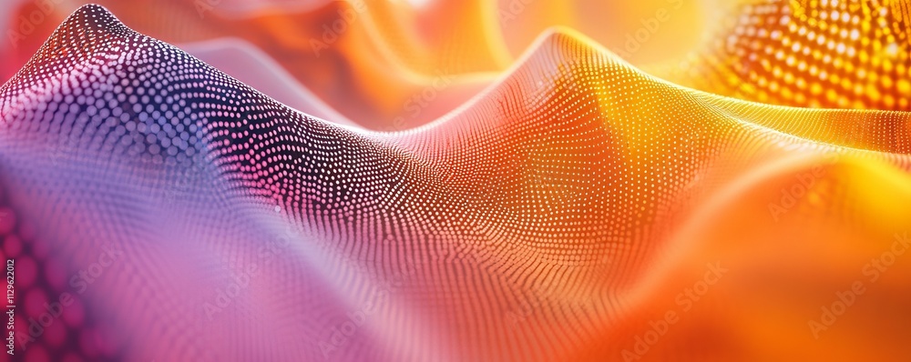 Poster gradient mesh with geometric shapes, data abstraction, tech background