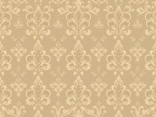 Fototapeta premium Elegant seamless damask wallpaper design for luxurious home interiors, design, fabric, elegant