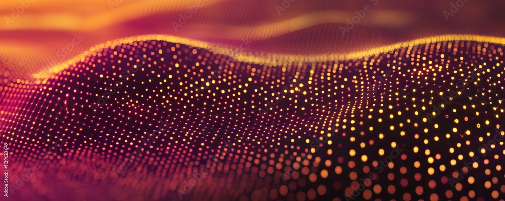 Poster digital grid background with floating hexagons, ai matrix, futuristic data theme