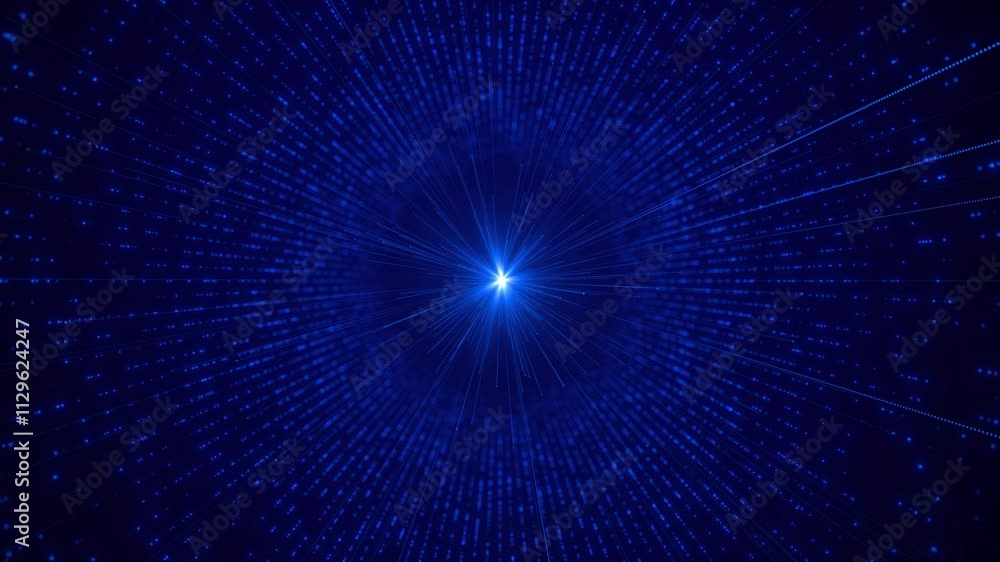 Aufkleber blue falling matrix digital rain matrix style cyrillic alphabet code rain effect animation backgroun